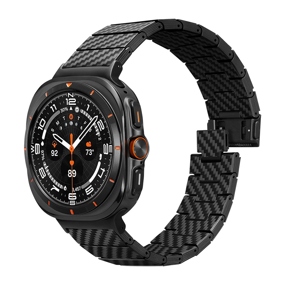 Pitaka Modern Serisi Samsung Galaxy Watch Ultra 47mm Karbon Fiber Black-Grey Twill Kordon Pitaka Modern Serisi Samsung Galaxy Watch Ultra 47mm Karbon Fiber Black-Grey Twill Kordon